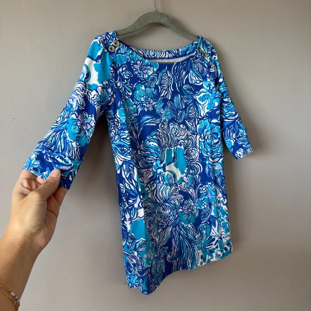 Lily Pulitzer Toddler Girls Blue Tangled Up In Blue‎ Shift Dress Size 2-3 Years